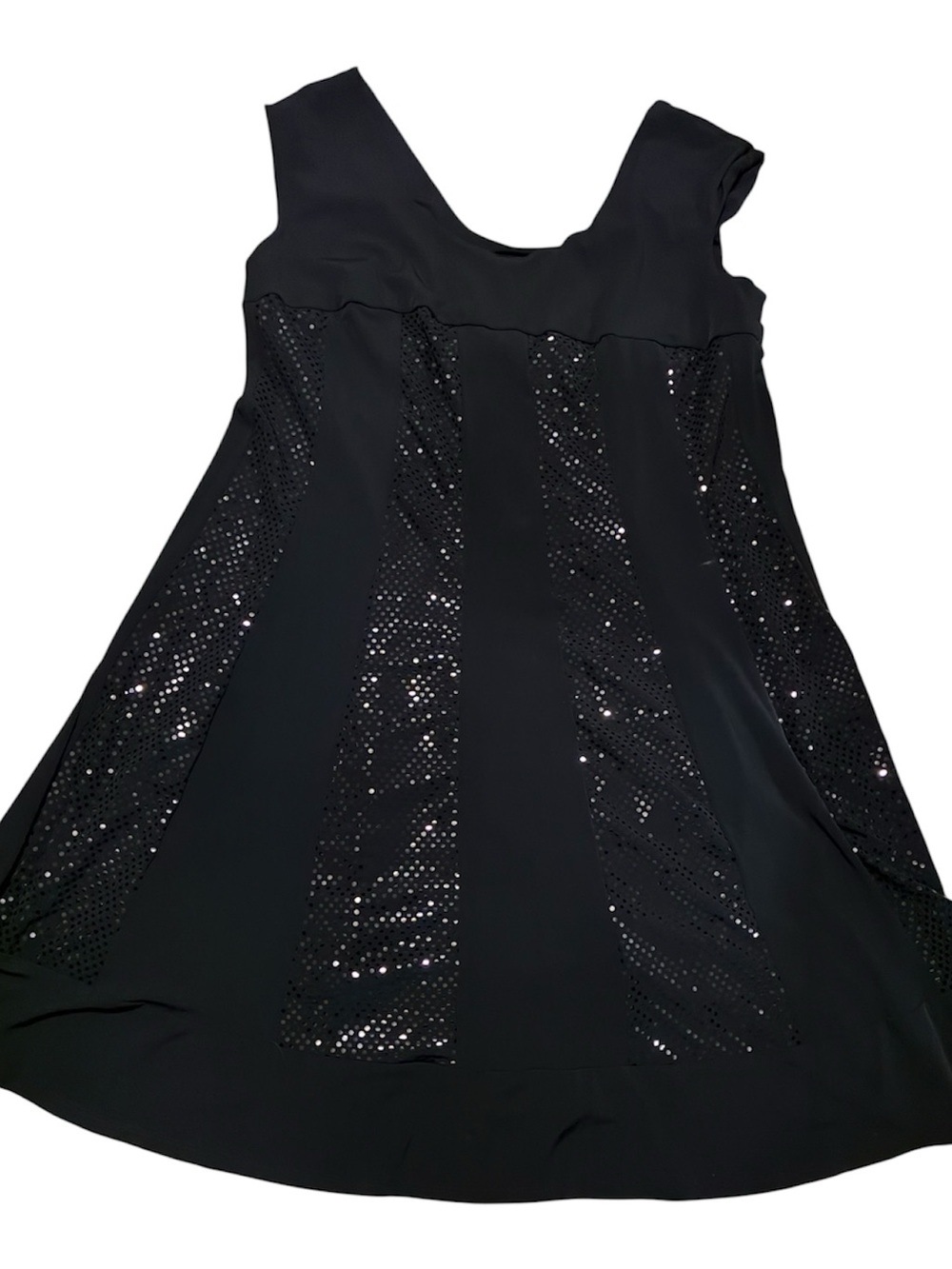 Connected Women's black Midi sequin Dress sleeveless size 18W